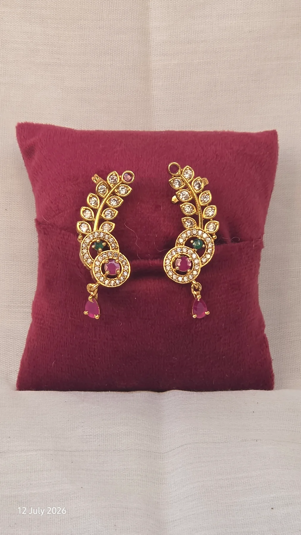 leaf hook earrings image 1