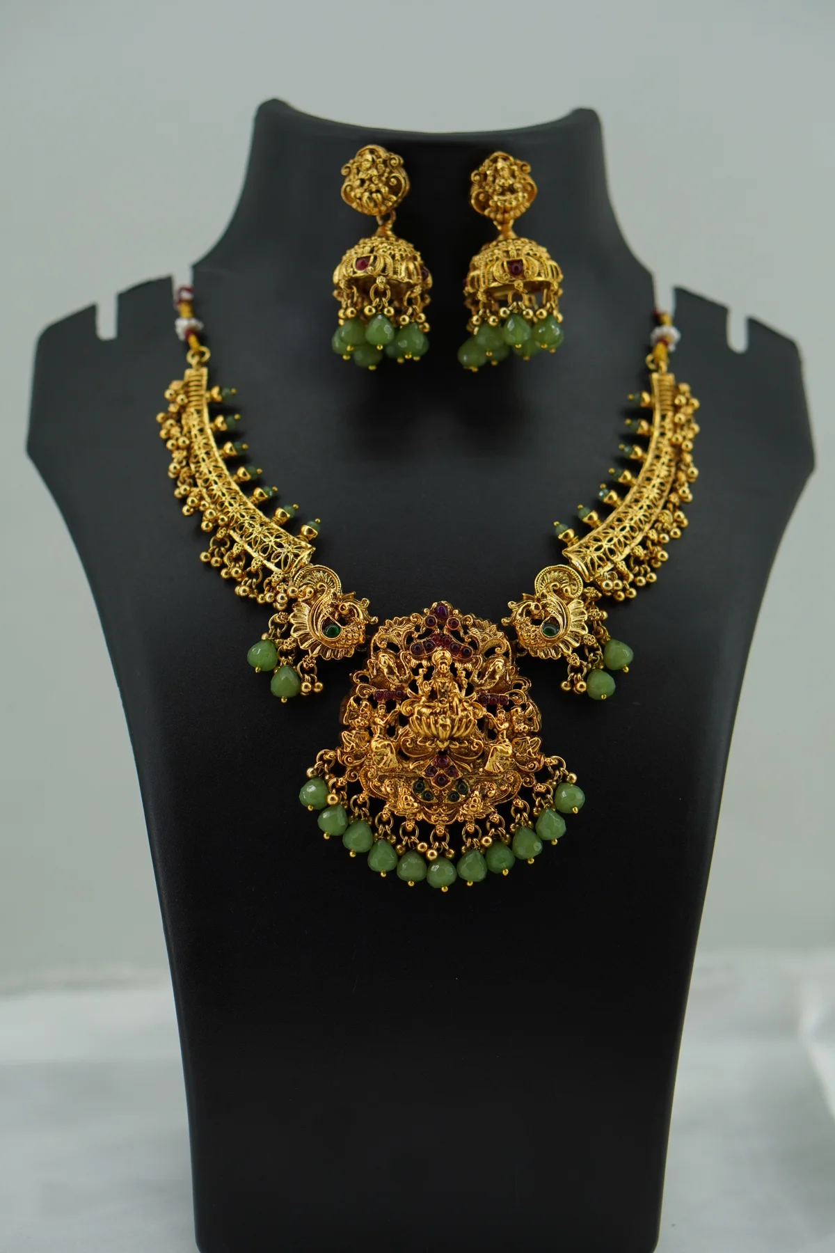 Big Lakshmi With Light Green Pearl image 1