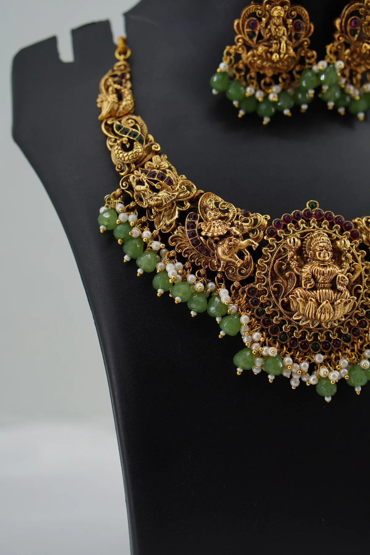 Big Lakshmi With Light Green Pearl image 3