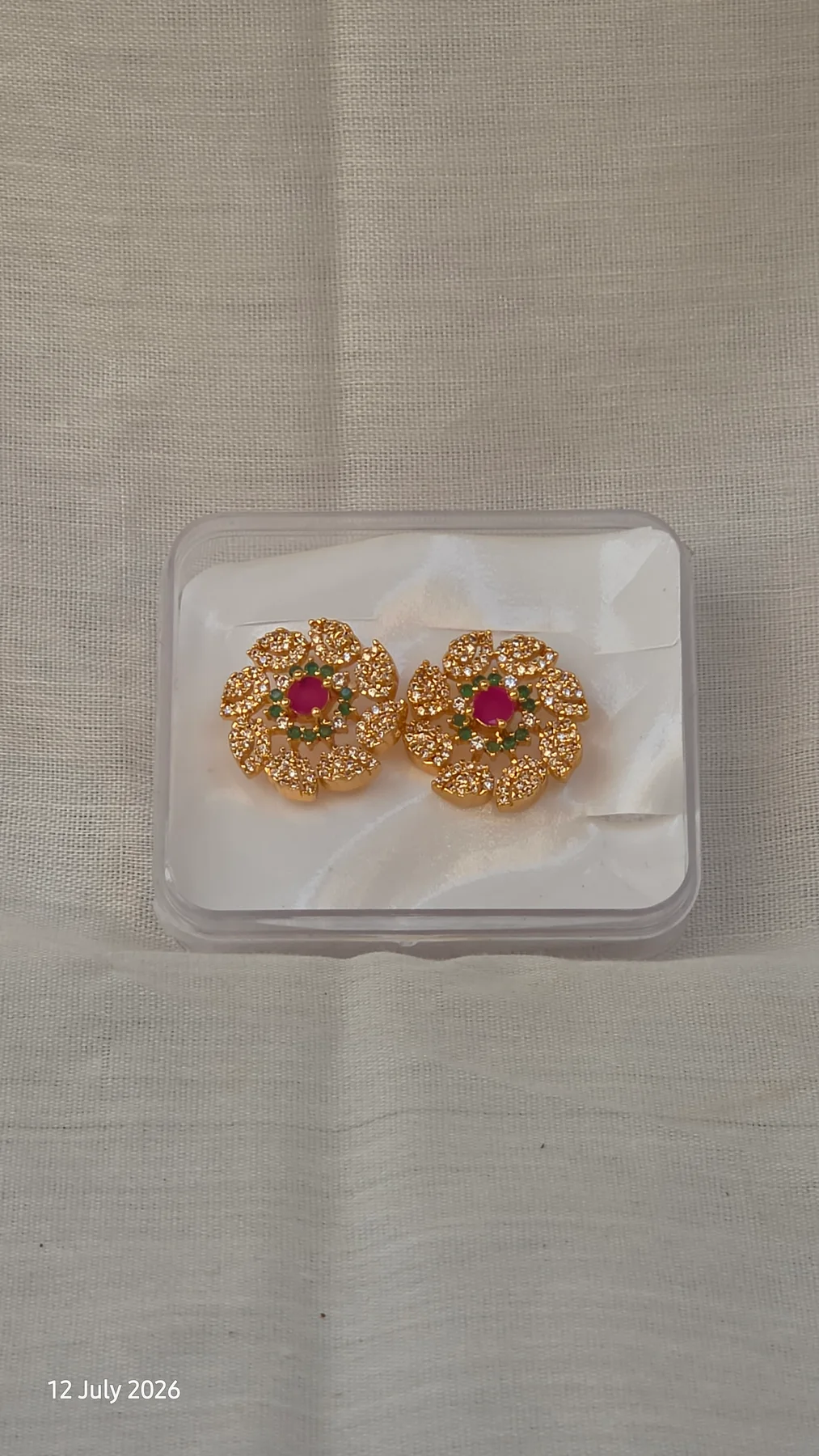 Round stone earring image 1