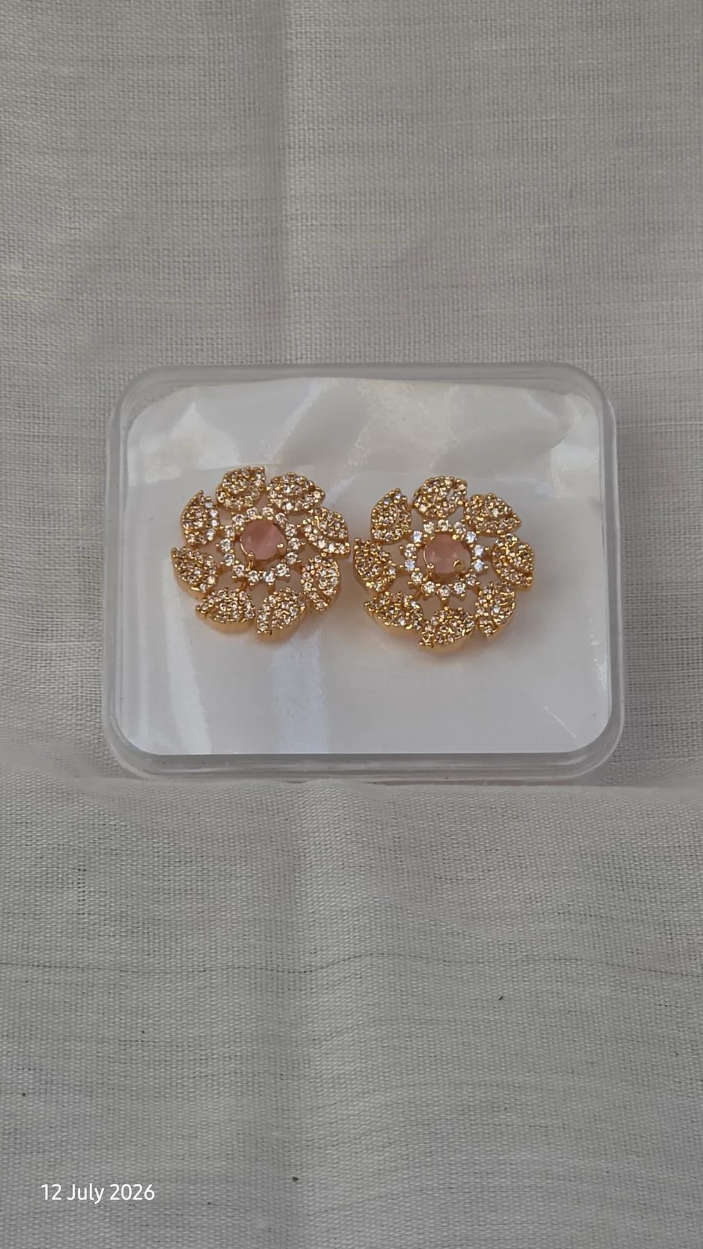 Round stone earring image 1
