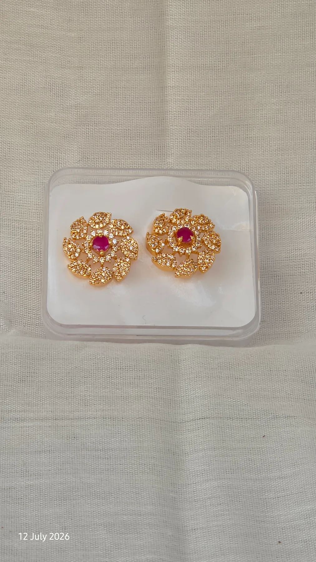Round stone earring image 1