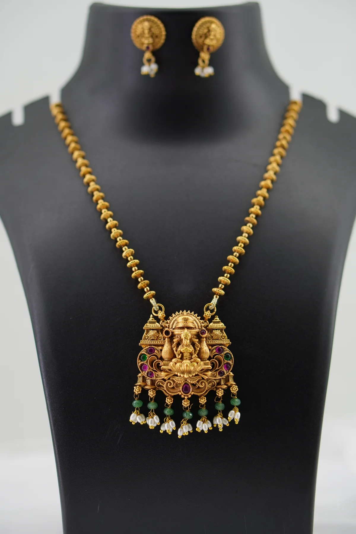 Chain Type Lakshmi Pendant Gold image 1